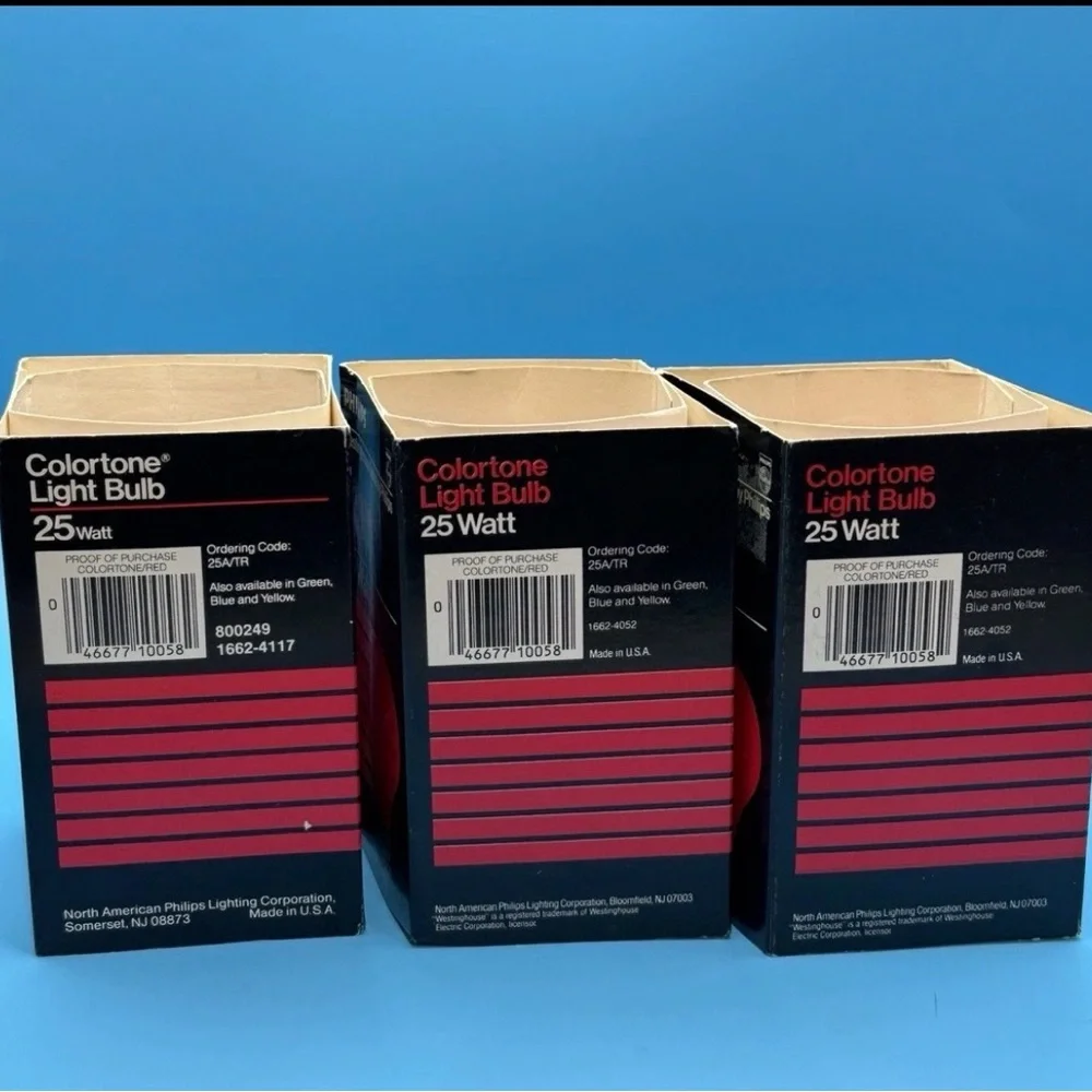 Red Colortone 25W A19 Light Bulb 3-Pack Vintage Philips Decor Lighting